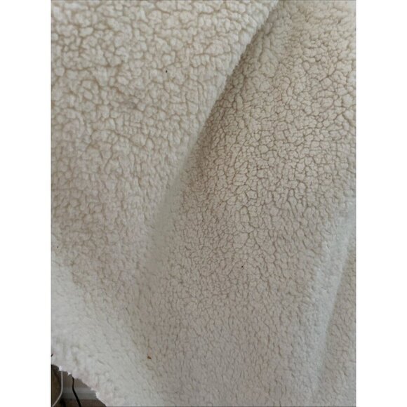 ANA Faux Shearling Ribbed Knit Sweater Vest Women's L Cream Open Front Cozy NWT - Picture 3 of 13